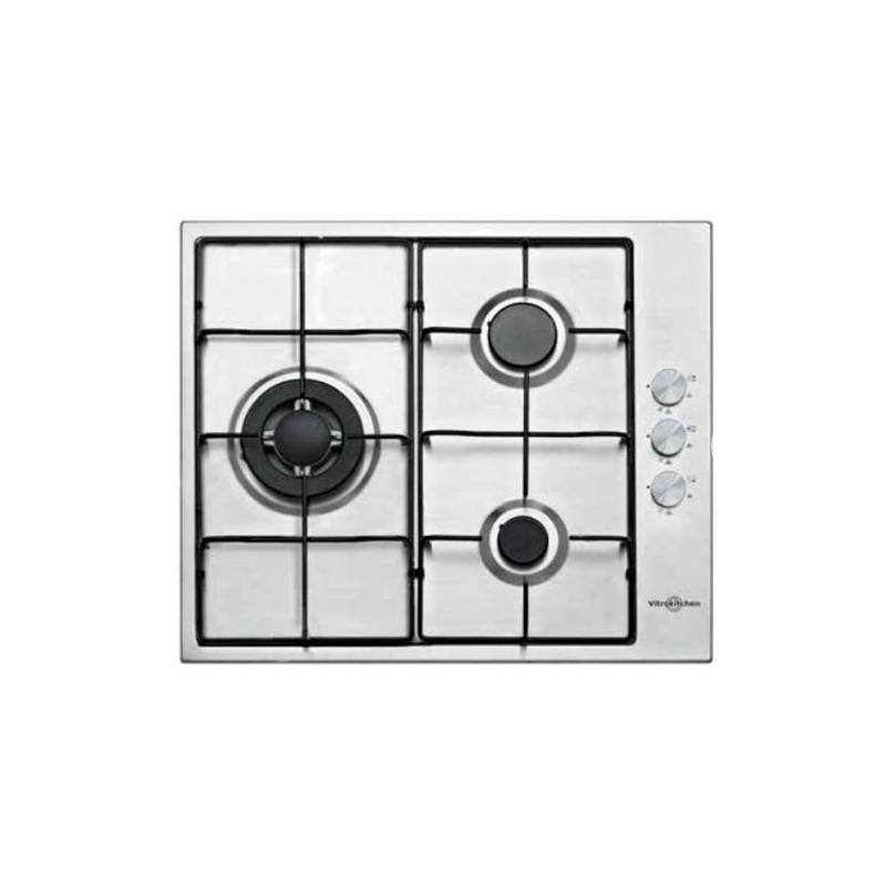 Placa Gas Vitrokitchen EN630LIN Natural Inox 3 fuegos