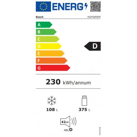 Frigorífico Combi Bosch KGF56PIDP de 193cm NoFrost Inox