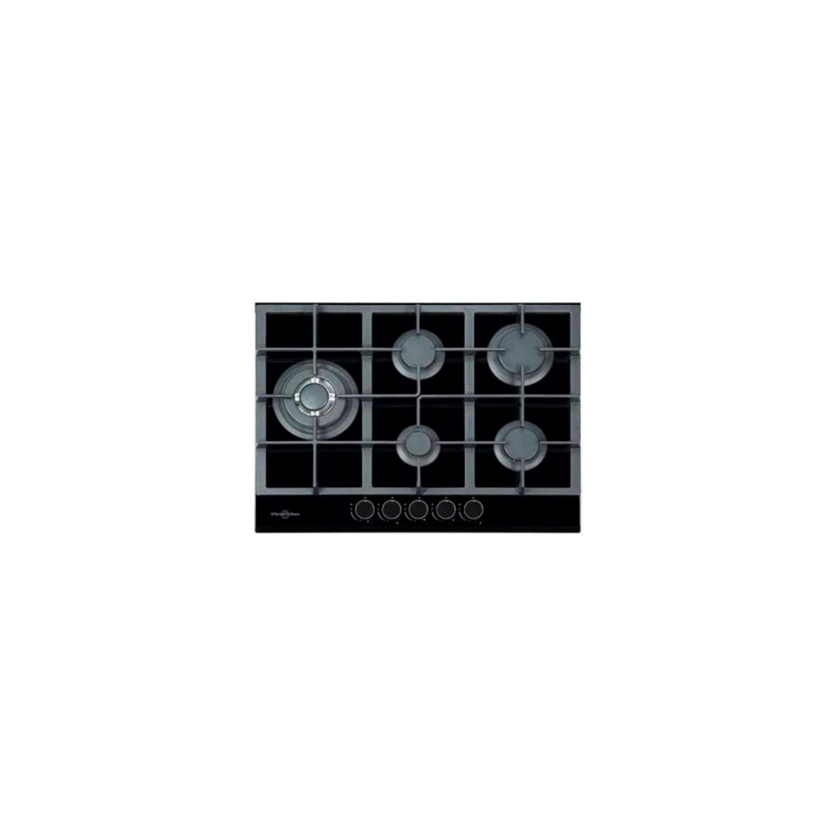 Placa Gas Vitrokitchen CG73NB Cristal Negro Butano 5 fuegos