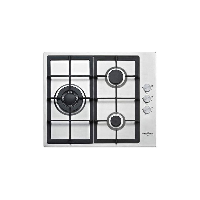 Placa Gas Vitrokitchen EN636LIB Butano Inox 3 fuegos