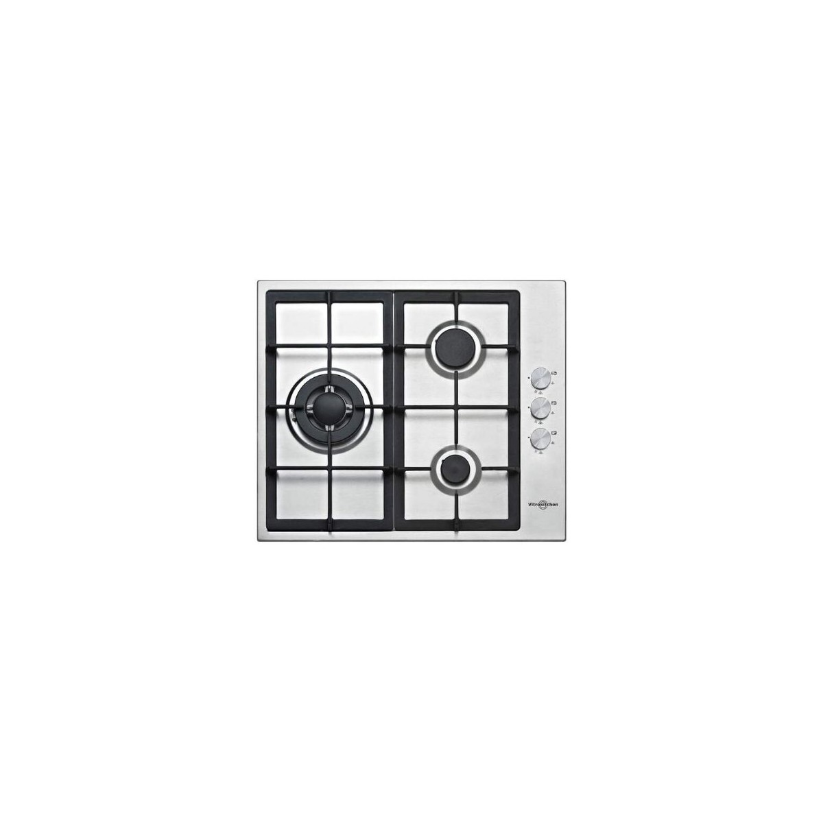 Placa Gas Vitrokitchen EN636LIB Butano Inox 3 fuegos