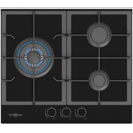 Comprar Placa Gas Vitrokitchen CG630NB Cristal Negro Butano 3 fuegos Oferta Outlet