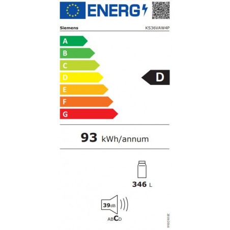 Frigorifico Siemens KS36VAW4P de 186cm Blanco