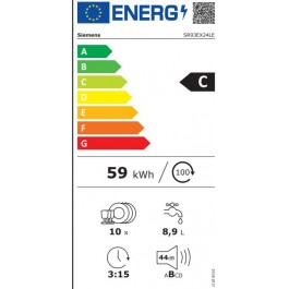 Lavavajillas Integrable Siemens SR93EX24LE de 45cm 10 servicios