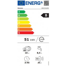 Lavavajillas Integrable Siemens SR65YX04ME de 45cm 10 servicios