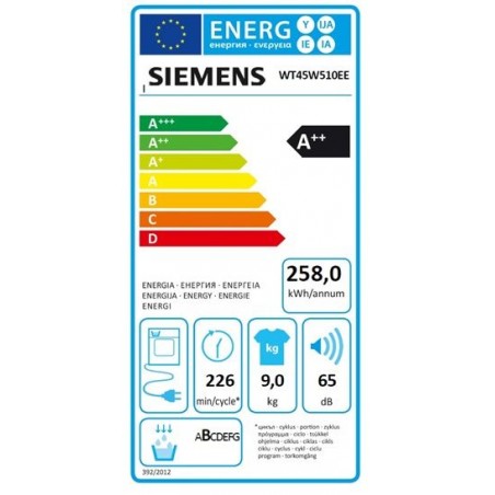 Secadora Siemens WT45W510EE de 9kg Condensacion