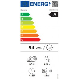 Lavavajillas Integrable Siemens SN87TX00CE de 60cm 14 servicios