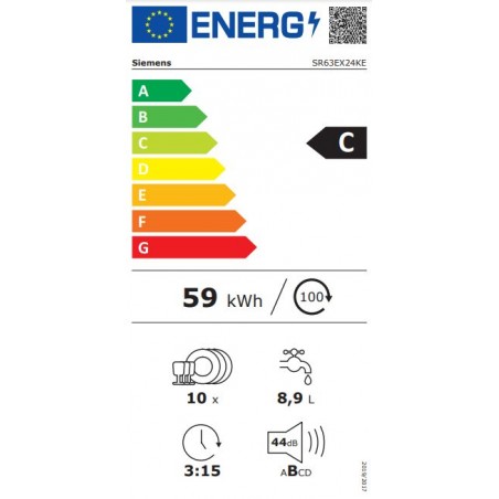 Lavavajillas Integrable Siemens SR63EX24KE de 45cm 10 Servicios