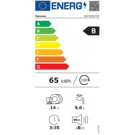 Lavavajillas Integrable Siemens SN75ZX07CE de 60cm 14 servicios