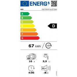 LAVAVAJILLAS INTEGRABLE de 45cm Aeg FSE73507P