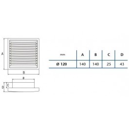 Comprar Parrilla exterior Cata para Ventilador B-12 Abierta Permanentemente Oferta Outlet