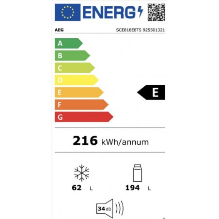 Frigorifico - Congelador Aeg SCE818E8TS de 55cm Integrable No Frost