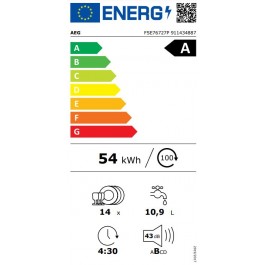 Lavavajillas Aeg FSE76727P de 60cm 14 servicios Integrable