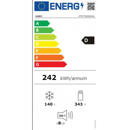 Frigorifico Combi Haier HTW7720DNGW de 201cm NoFrost