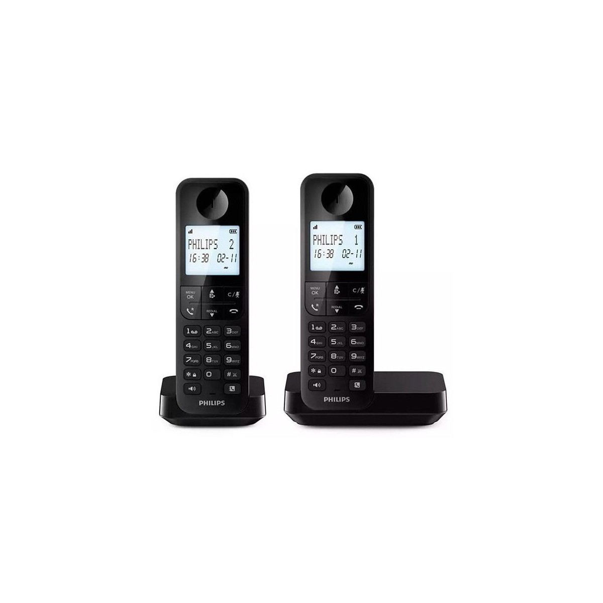 Telefono Inalambrico Philips D2702B/12 Duo Negro