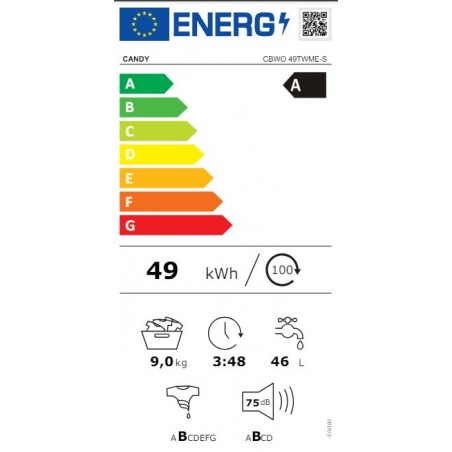 Lavadora Integrable Candy CBWO49TWME-S de 9kg 1400rpm