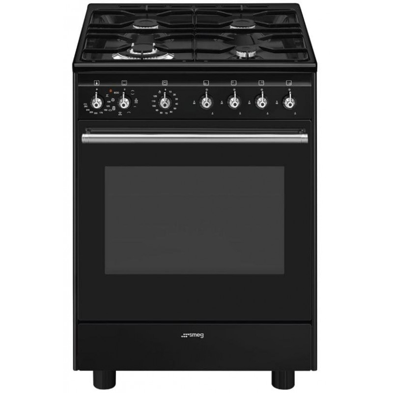 Cocina de Gas SMEG CX61GMBL  Serie Selección de 60cm Negro