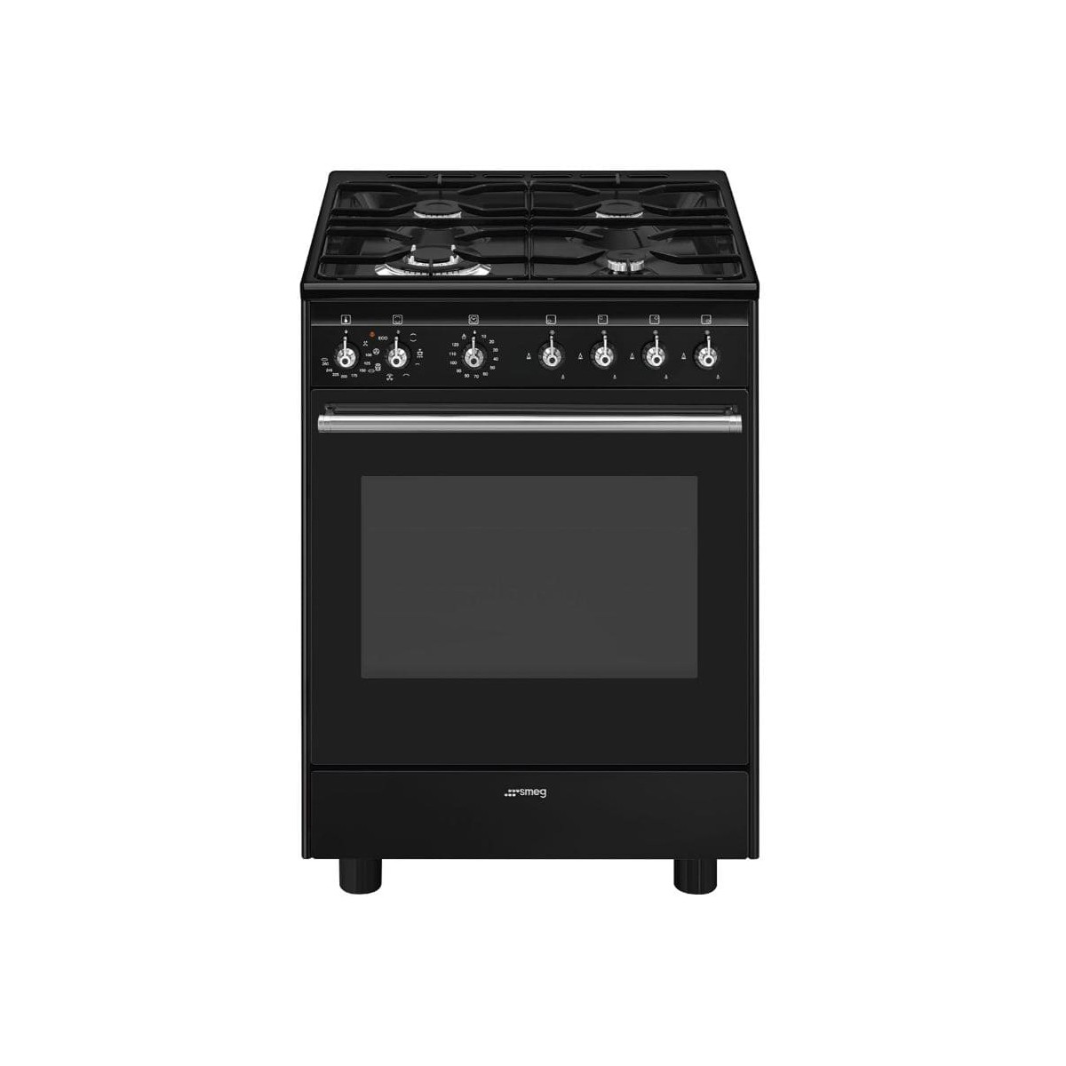 Cocina de Gas SMEG CX61GMBL  Serie Selección de 60cm Negro