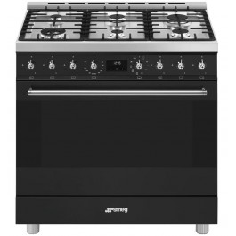 Comprar Cocina de Gas SMEG C9GMMB2 Serie Selección de 90cm Negro Oferta Outlet