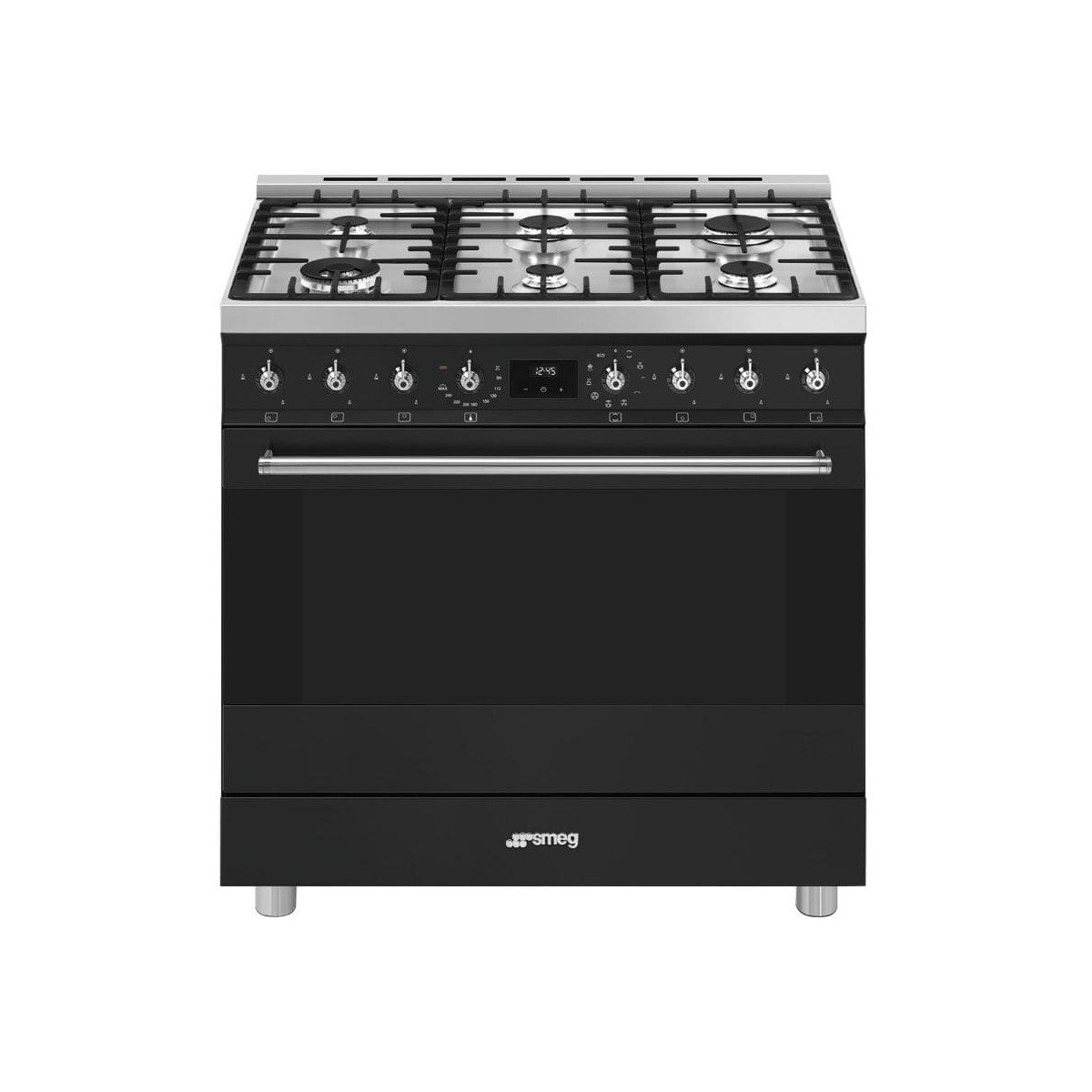 Cocina de Gas SMEG C9GMMB2 Serie Selección de 90cm Negro