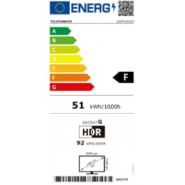 Televisor Smart TV Telefunken 43DTUA523  de 43" LED