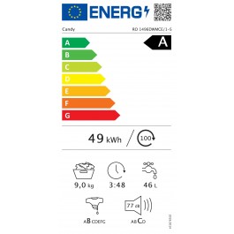 Lavadora Candy RO1496DWMCE1S de 9Kg 1400rpm