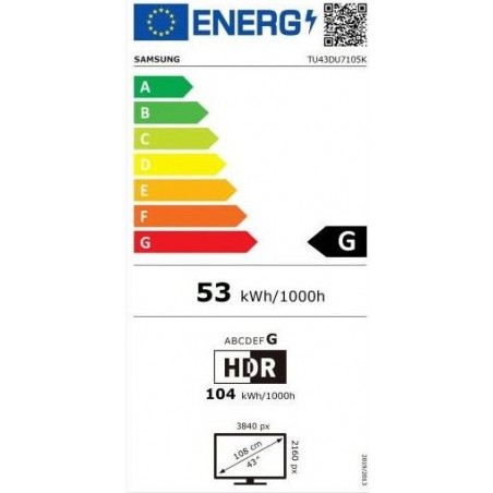 Televisor Samsung Tu43du7105 de 43" Smart TV