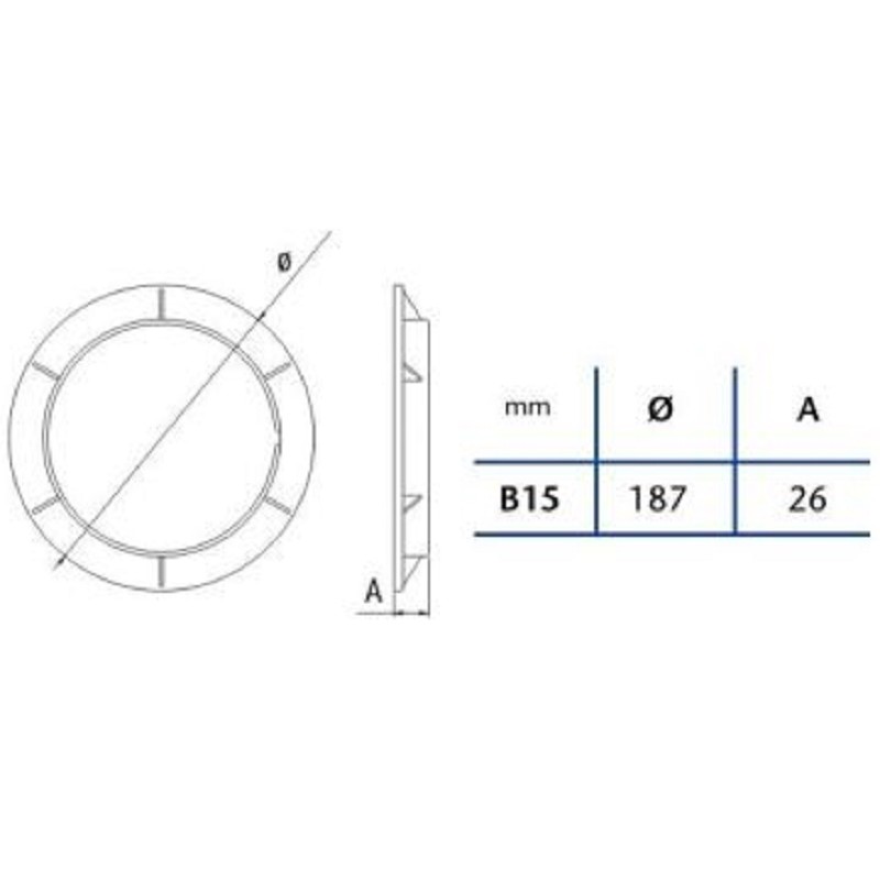 Anillo de fijacion Cata con Rosca Interna para Ventilador B-15