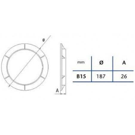 Anillo de fijacion Cata con Rosca Interna para Ventilador B-15