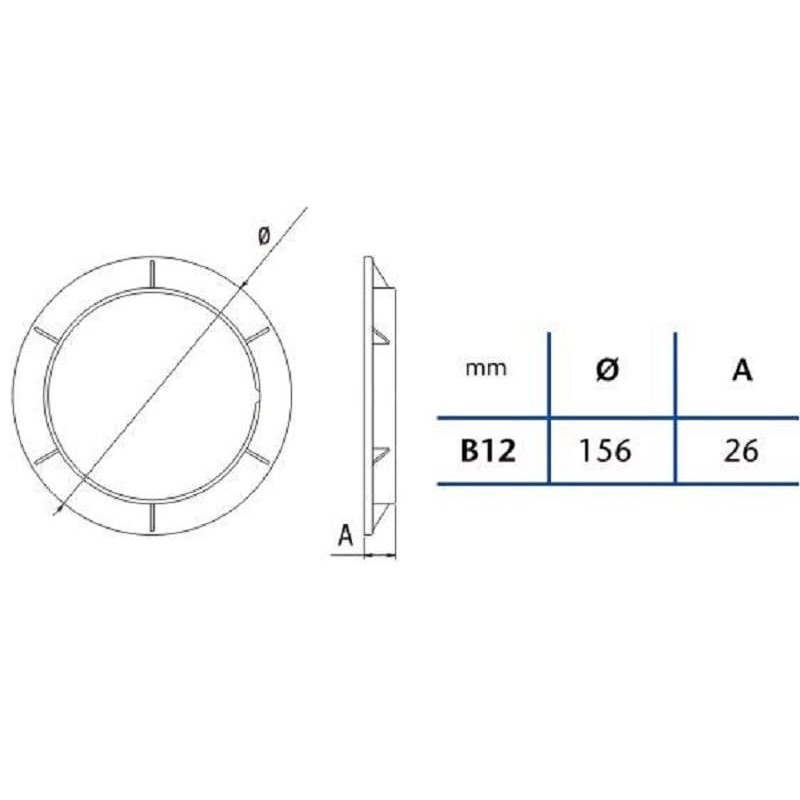 Anillo de Fijacion Cata con Rosca para Ventilador B-12