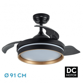 Comprar Ventilador DC Nalon 48W NEGRO ORO 3 Aspas 91D 4800LM 6VEL Oferta Outlet