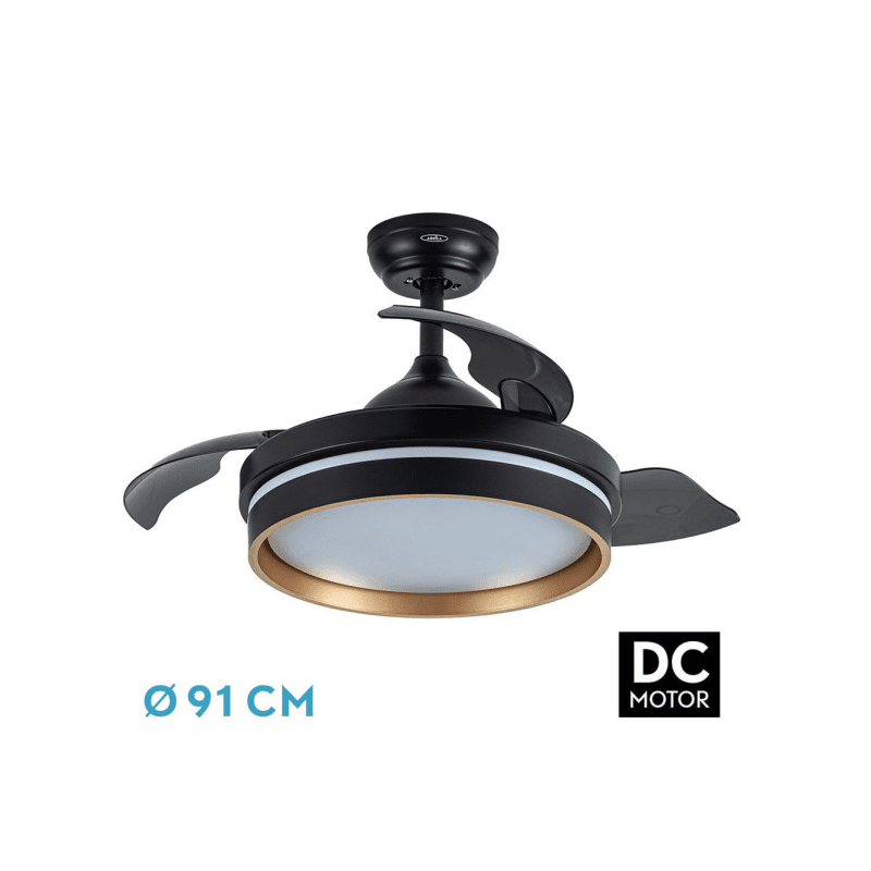 Ventilador DC Nalon 48W NEGRO ORO 3 Aspas 91D 4800LM 6VEL