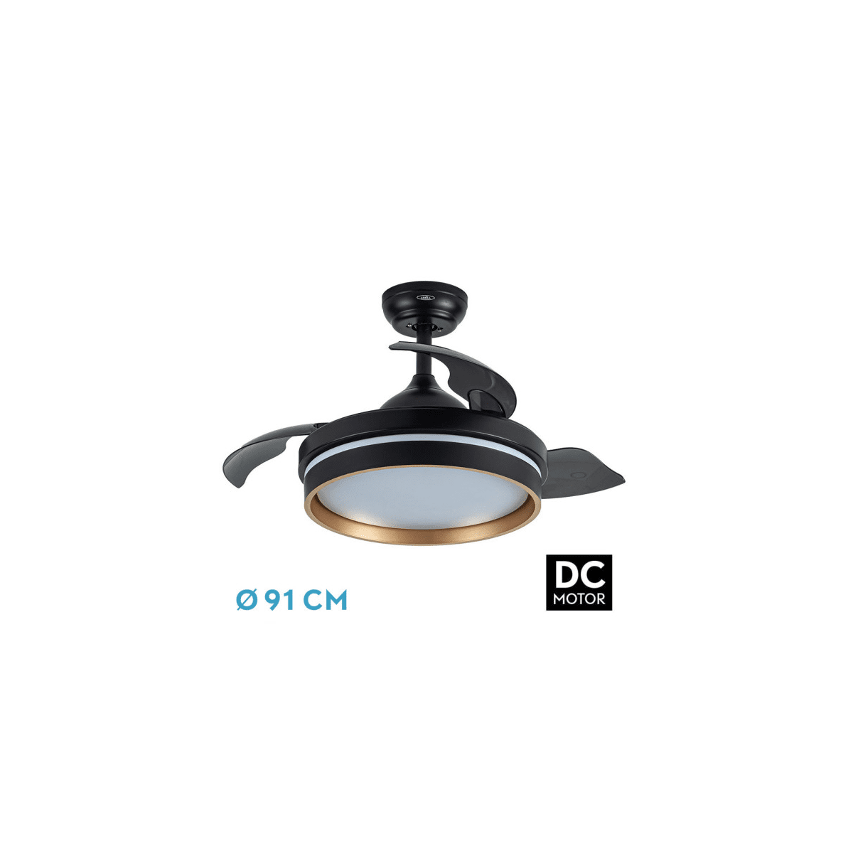 Ventilador DC Nalon 48W NEGRO ORO 3 Aspas 91D 4800LM 6VEL