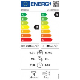 Lavasecadora Samsung WD11DB7B85GWU3 de 11-6kg 1400rpm AI Wash serie 7000