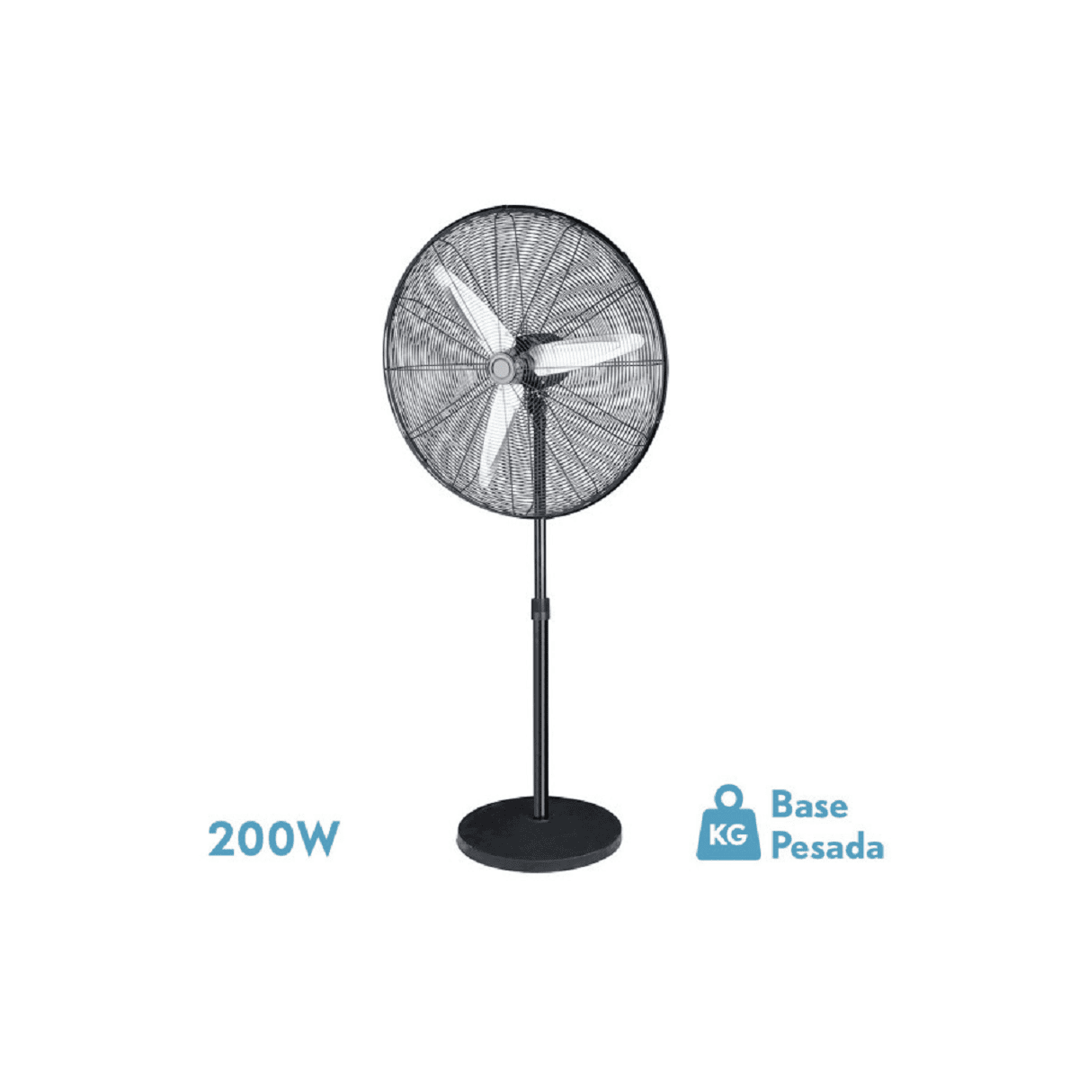 Ventilador de Pie Alarcon 200W Negro 3 Velocidades 80D