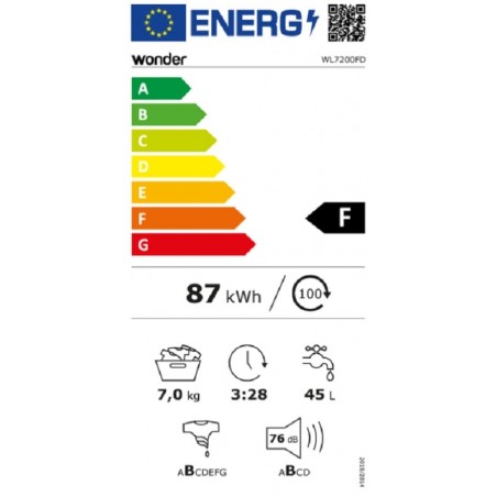 Lavadora Wonder WL7200FD de 7kg 1200rpm