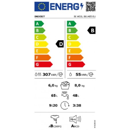 Lavasecadora Integrable Indesit BIWDIL861485EU de 8-6kg 1400rpm