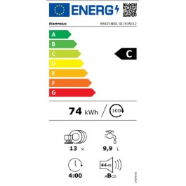 Lavavajillas Integrable Electrolux EEA27400L de 60cm 13 Servicios