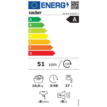 Lavadora Sauber 9W10143V de 10Kg 1400rpm Blanco