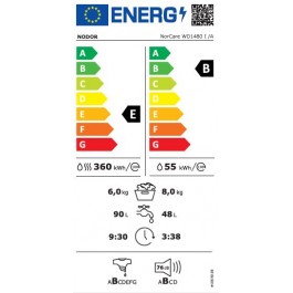 Lavasecadora Integrable NODOR Norcare WD1480I 8/6KG 1400RPM