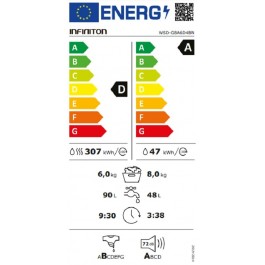 Lavasecadora Infiniton WSDG8A6D4BN de 8-6kg 1400rpm